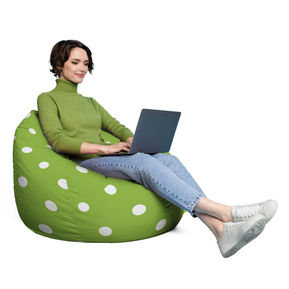 Husă Puf Para XL, Verde cu Buline, Updeco - imagine 4