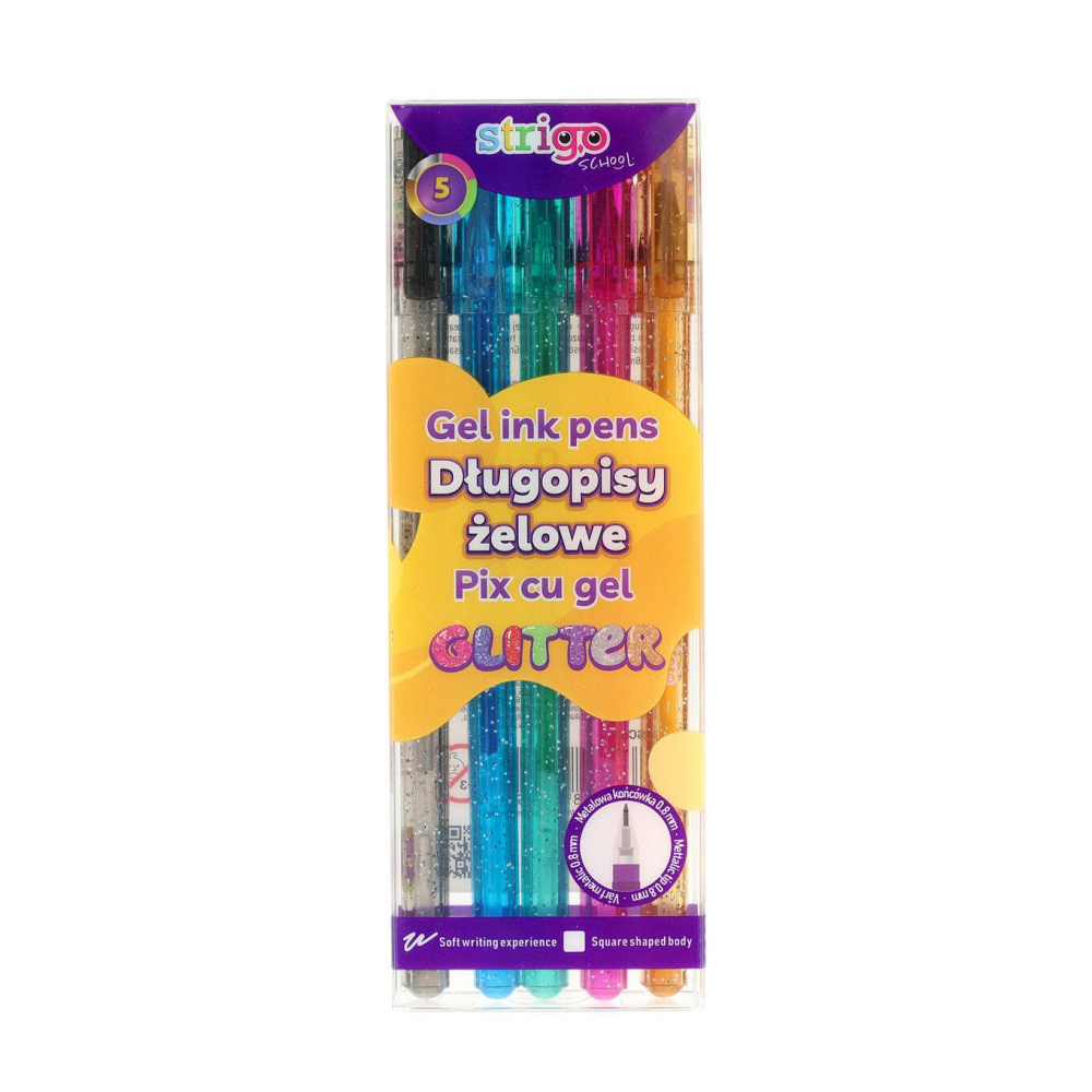 Set 5 Pixuri Strigo Glitter, 0.8mm
