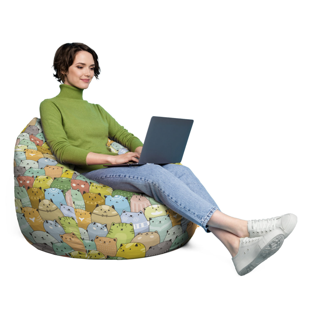 Husă Bean Bag Para XL Ocru | Invazia Pisicilor Updeco - imagine 4