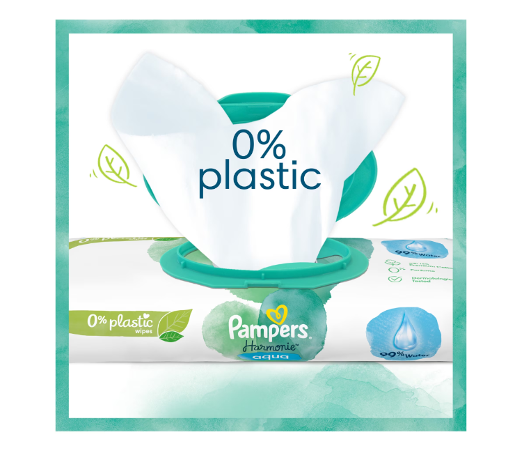 Servetele Pampers Harmonie Aqua, 99% Apa, 0 Plastic - imagine 3