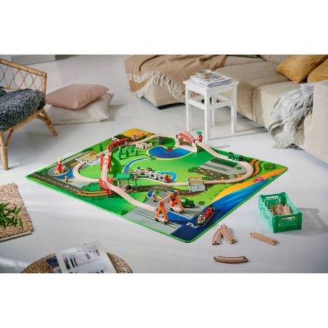 Covor de joacă Brio World Trenulete, 155x120cm - imagine 3