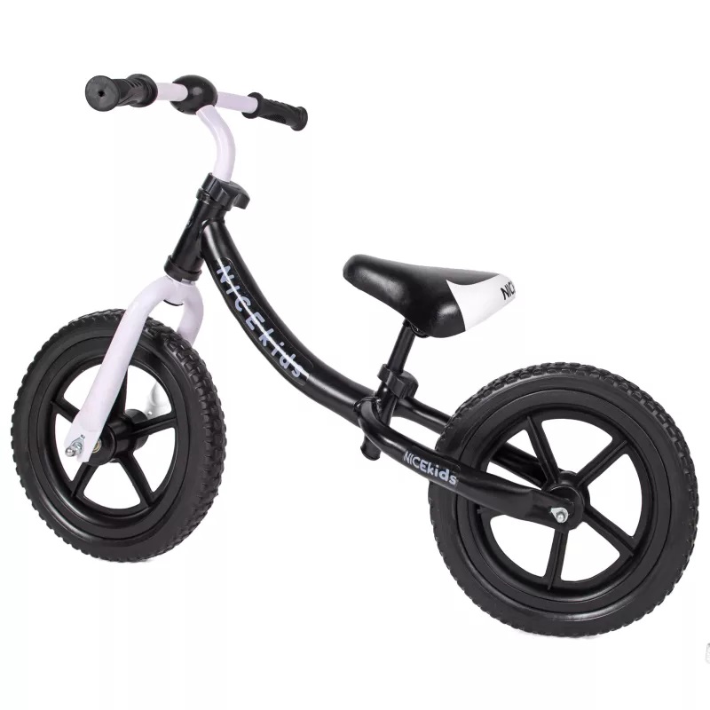 Bicicleta Fără Pedale Nice Kids 12" White Black - imagine 4