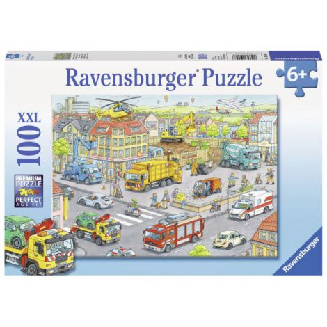 Puzzle Utilaje În Oraș, 100 piese, Ravensburger