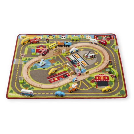 Covor de joaca Melissa & Doug cu vehicule