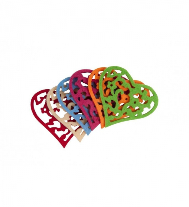 Accesorii Fetru Inimioare OEM Set 6 Bucati