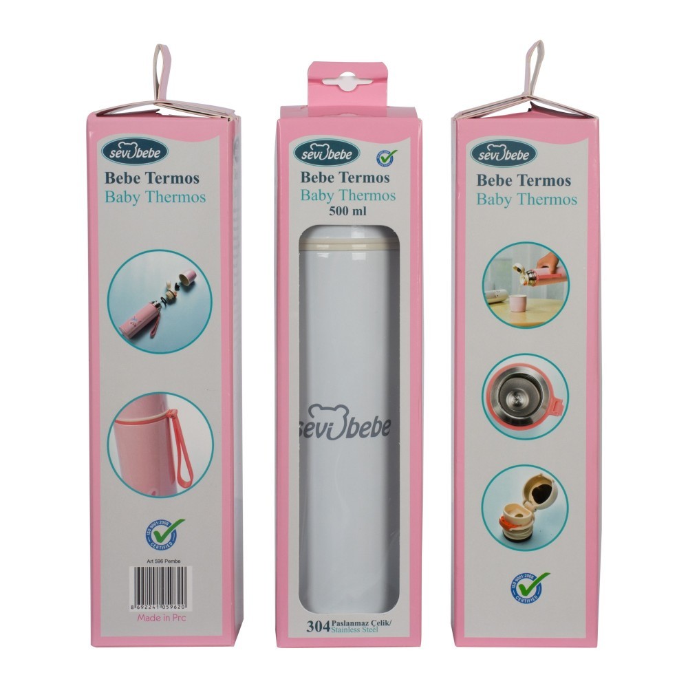 Termos alb 500ml Sevibebe, Otel Inoxidabil Rezistent - imagine 2