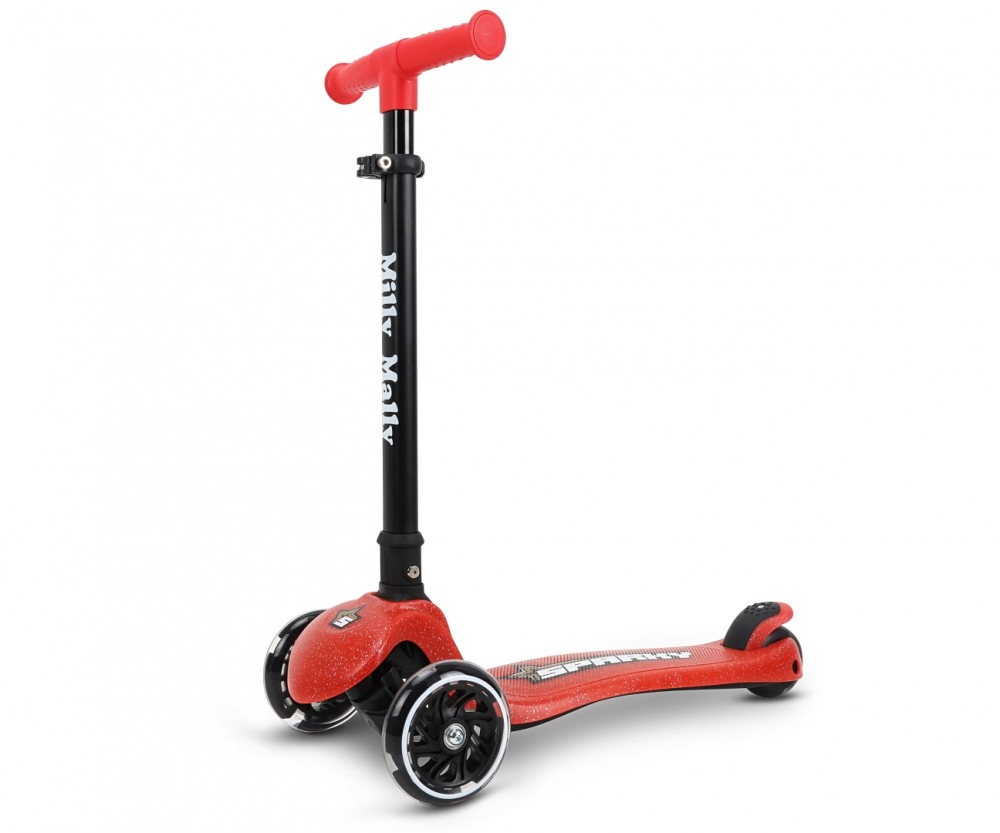 Trotineta Milly Mally Sparky Red Pliabilă cu LED