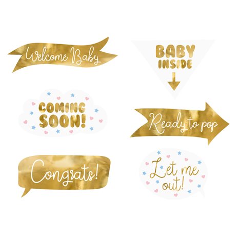Photo booth baby shower Party deco - 6 accesorii