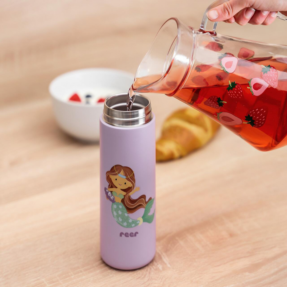 Sticlă Reer cu pai oțel 350ml violet - imagine 3