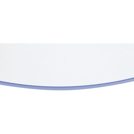 Blat Masa Rotund Quadro Alb, Cant Albastru Marin - imagine 2