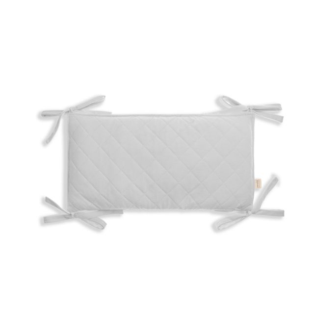 Protectie Patut Catifea Gri Nor Pufos 60cm - imagine 4