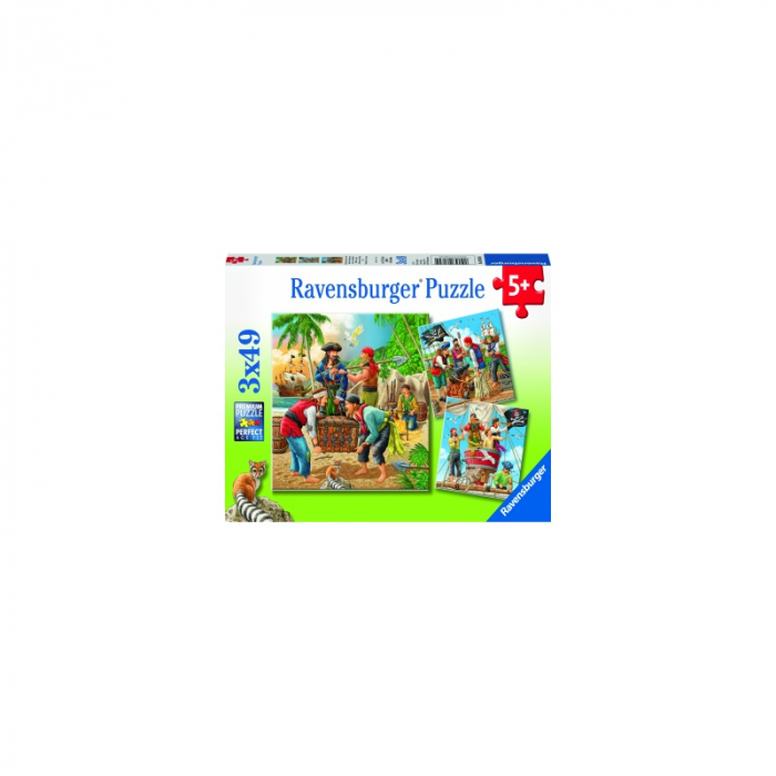 Puzzle Ravensburger Aventurile Piratilor, 3x49 Piese