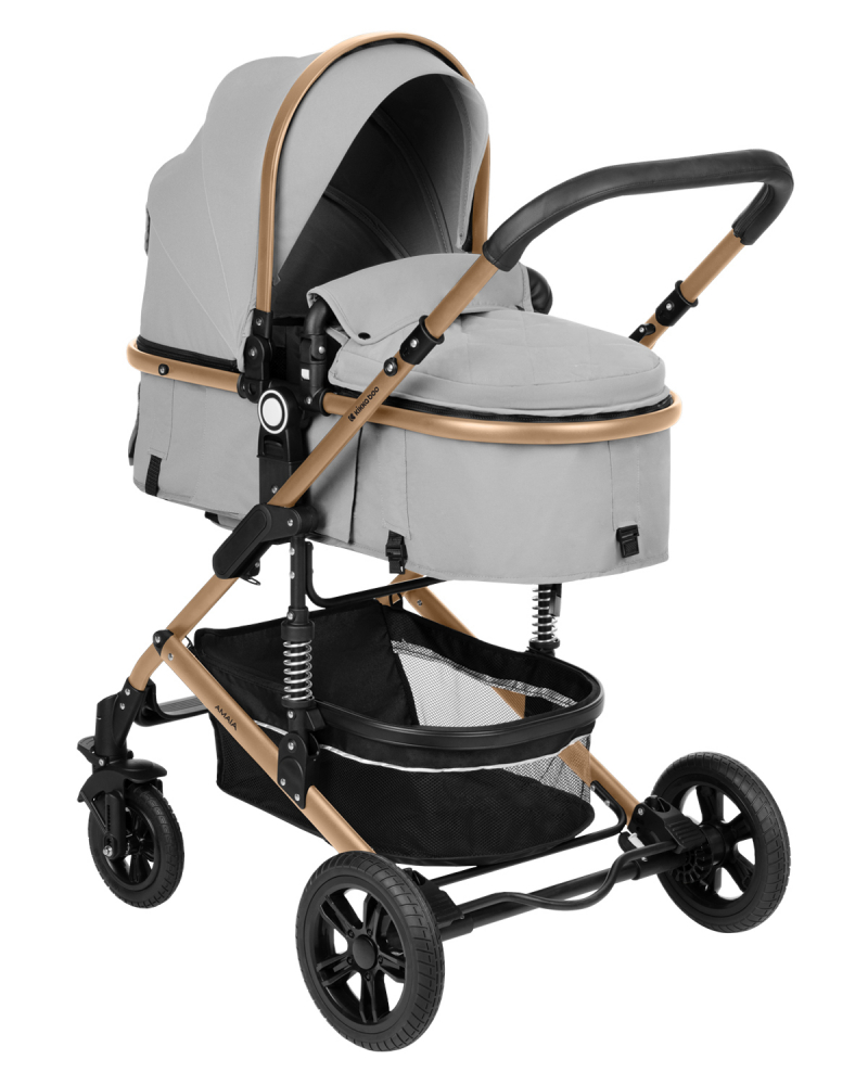 Carucior KikkaBoo 3in1 Amaia Grey, Aluminiu