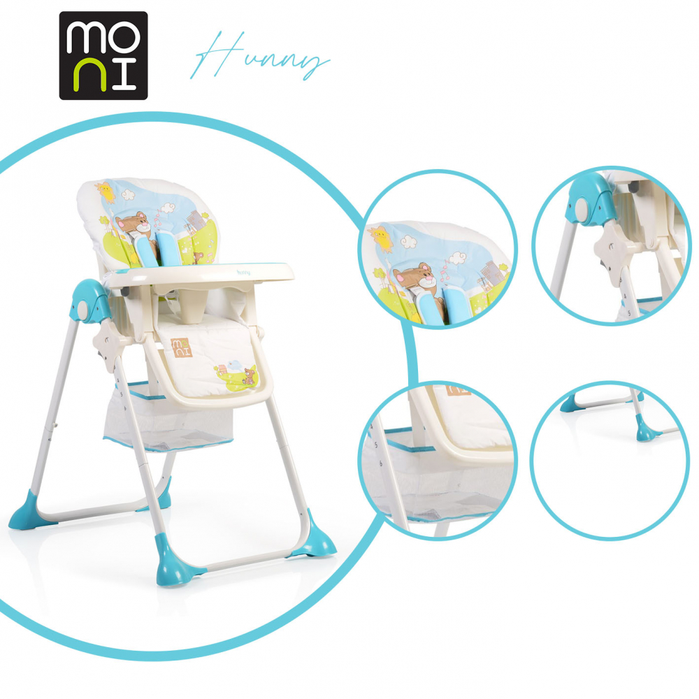Scaun de Masa Moni Cangaroo Hunny Blue, Siguranta 5p - imagine 4