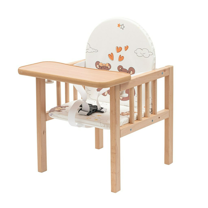 Scaun de masă 2 în 1 New Baby din lemn - imagine 2