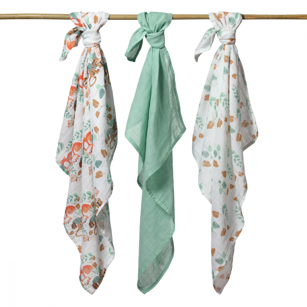 Set 3 Scutece Muselina Babyono Menta - imagine 4