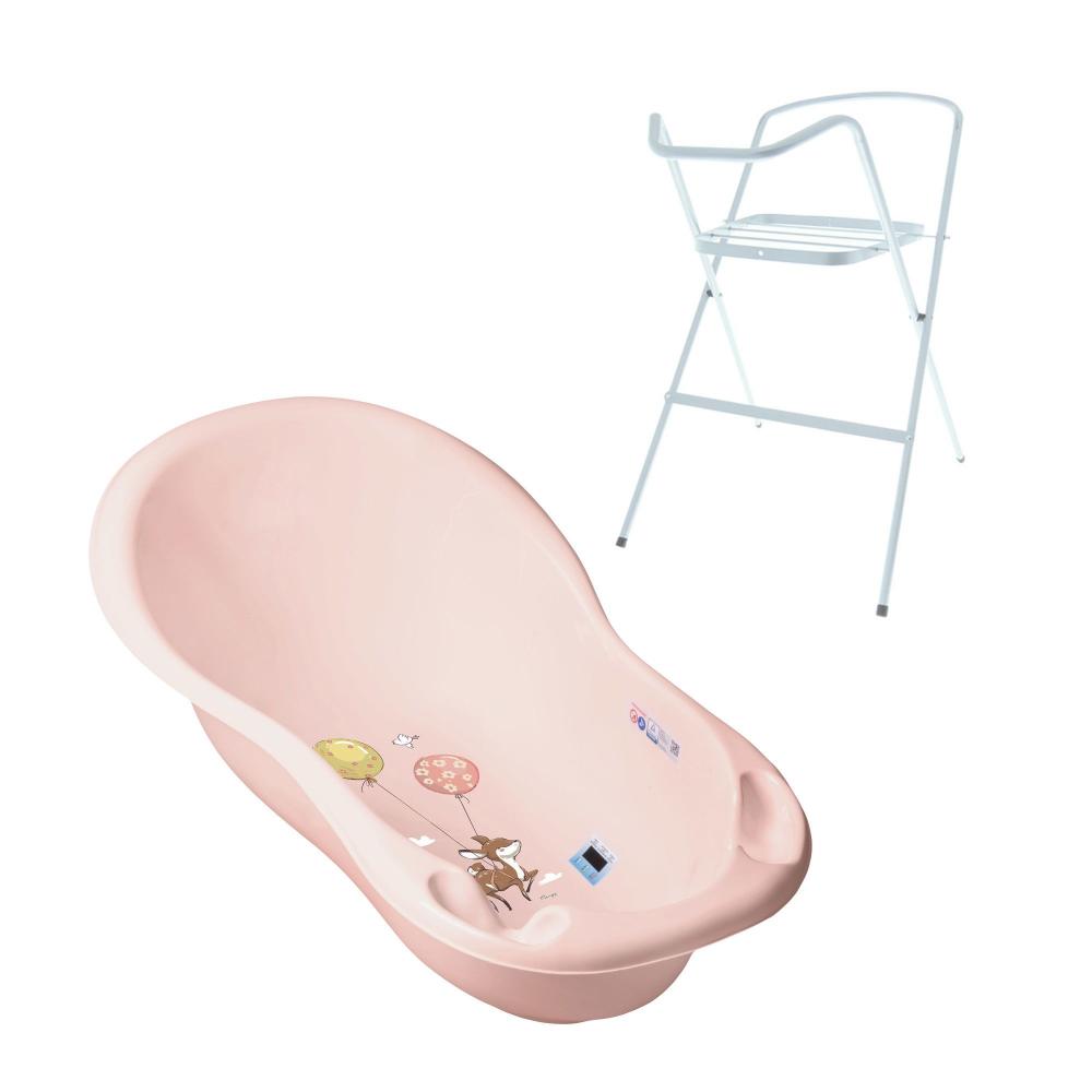 Cadita Tega Baby Forest 86cm cu Suport Roz - imagine 2