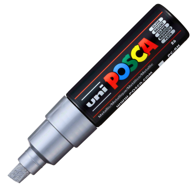 Marker Posca PC-8K Argintiu, Vârf 8mm