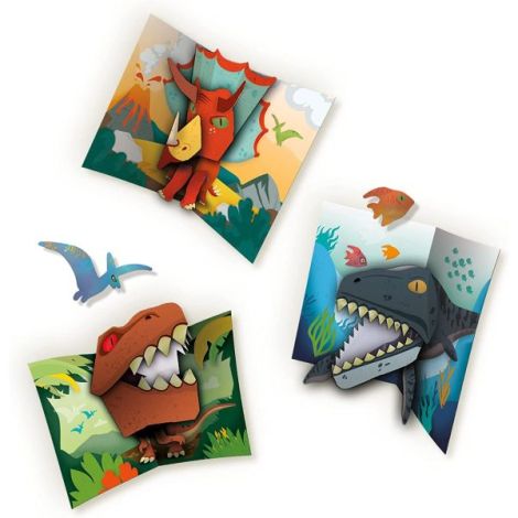 Set Carduri Pop-Up Dinozauri Ses Creative - imagine 3