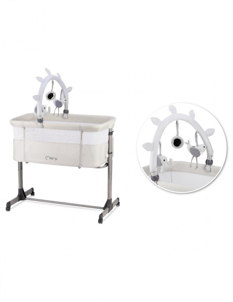 Patut Co-sleeper MoMi Revo Light Grey, 2-in-1 - imagine 3