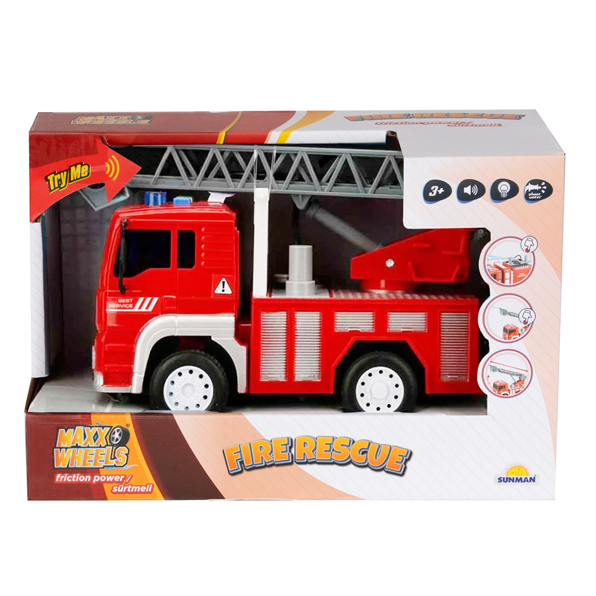 Maxx Wheels Camion Pompieri cu Scară 20cm