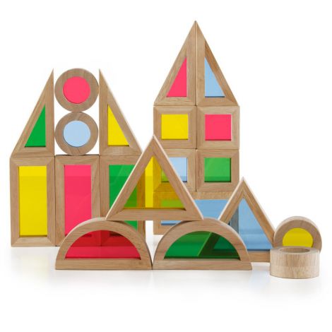 Junior Rainbow Blocks 40 piese Guidecraft - imagine 4