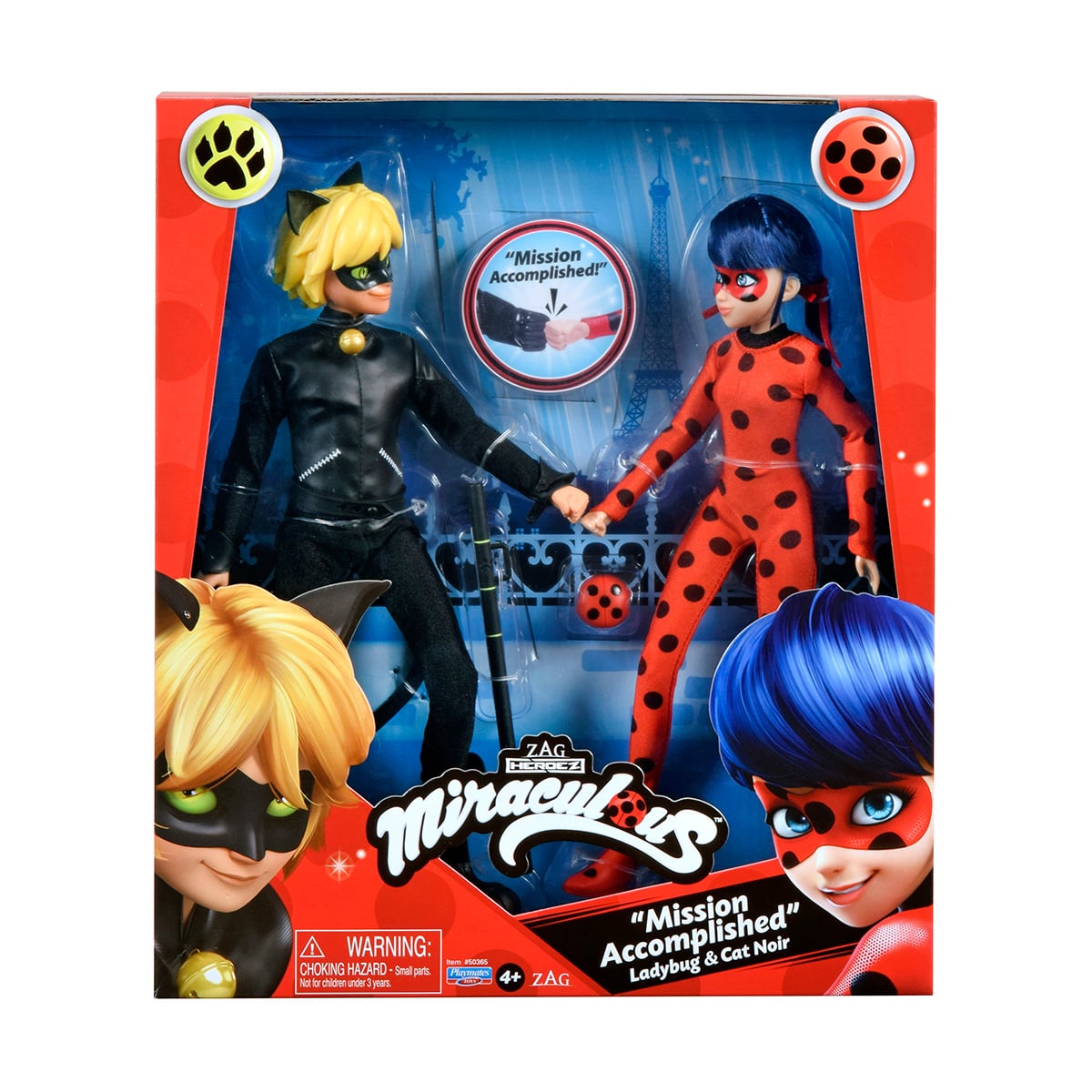 Set 2 Păpuși Miraculous Ladybug și Cat Noir, 30 cm