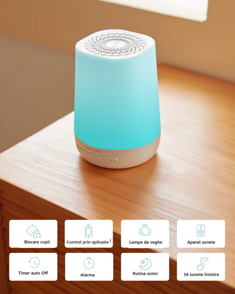 Lampa White Noise Baby Momcozy - Sunete & Lumină - imagine 3