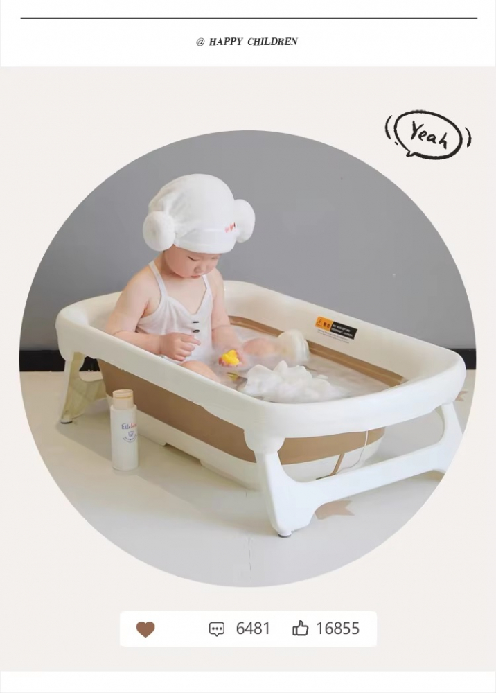 Cadita Little Mom Grey Pliabilă cu Termometru - imagine 7