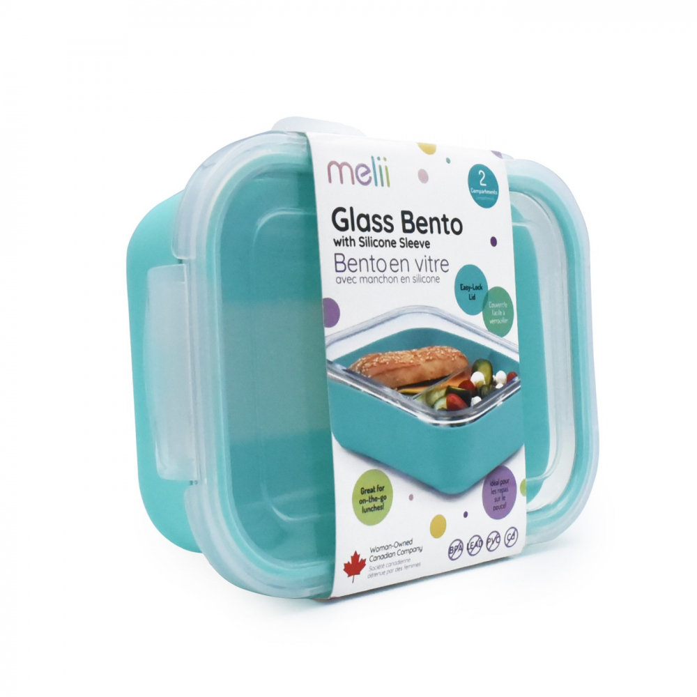 Recipient Sticla 740ml Melii Blue cu Husa Silicon
