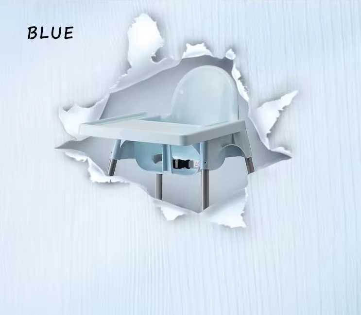 Scaun de masă Little Mom Infant Blue, sigur și practic