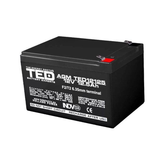 Acumulator 12V 12.5Ah F2 pentru Mașinuțe Electrice