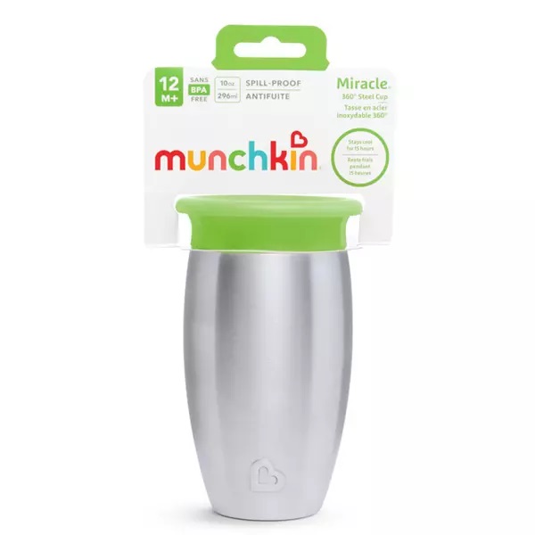 Cana Miracle 360 Munchkin Stainless Steel, Verde, 296ml