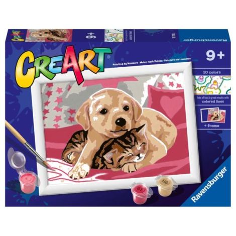 Ravensburger CreArt - Pictură pe Numere Câine-Pisică