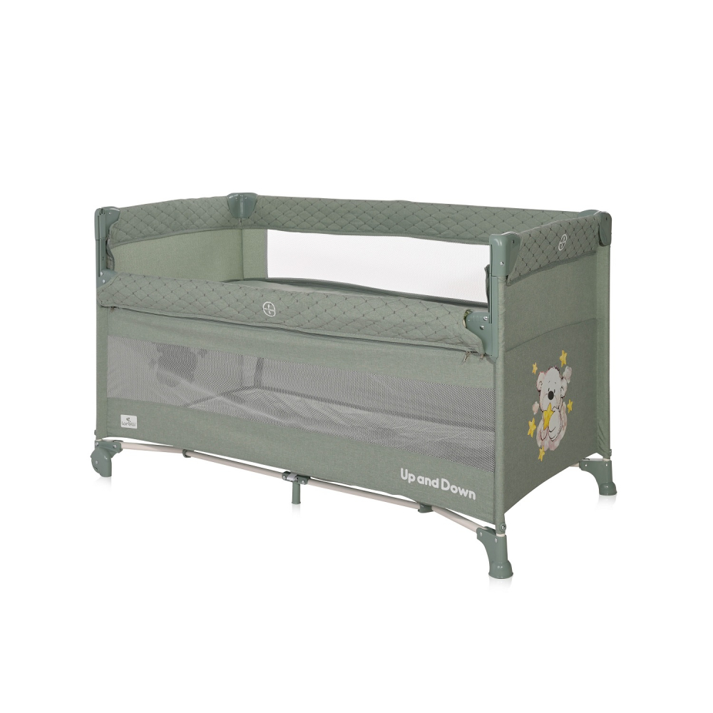 Patut pliabil Lorelli Up and Down, Green Teddy - imagine 4