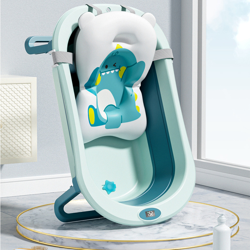 Cadita pliabila Little Mom Dino, cu termometru - imagine 5