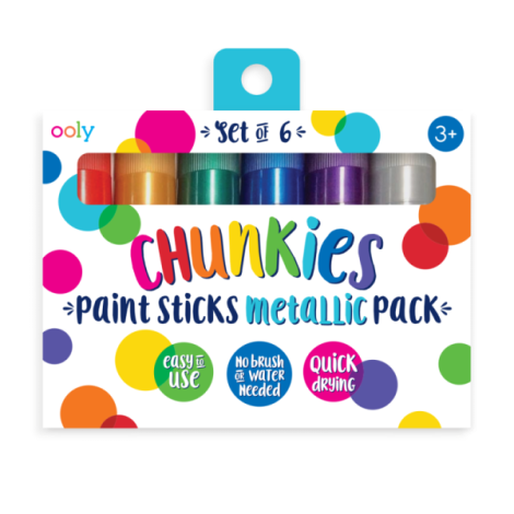 Ooly Chunkies Metalice 6 Buc - Desen Fără Mizerie