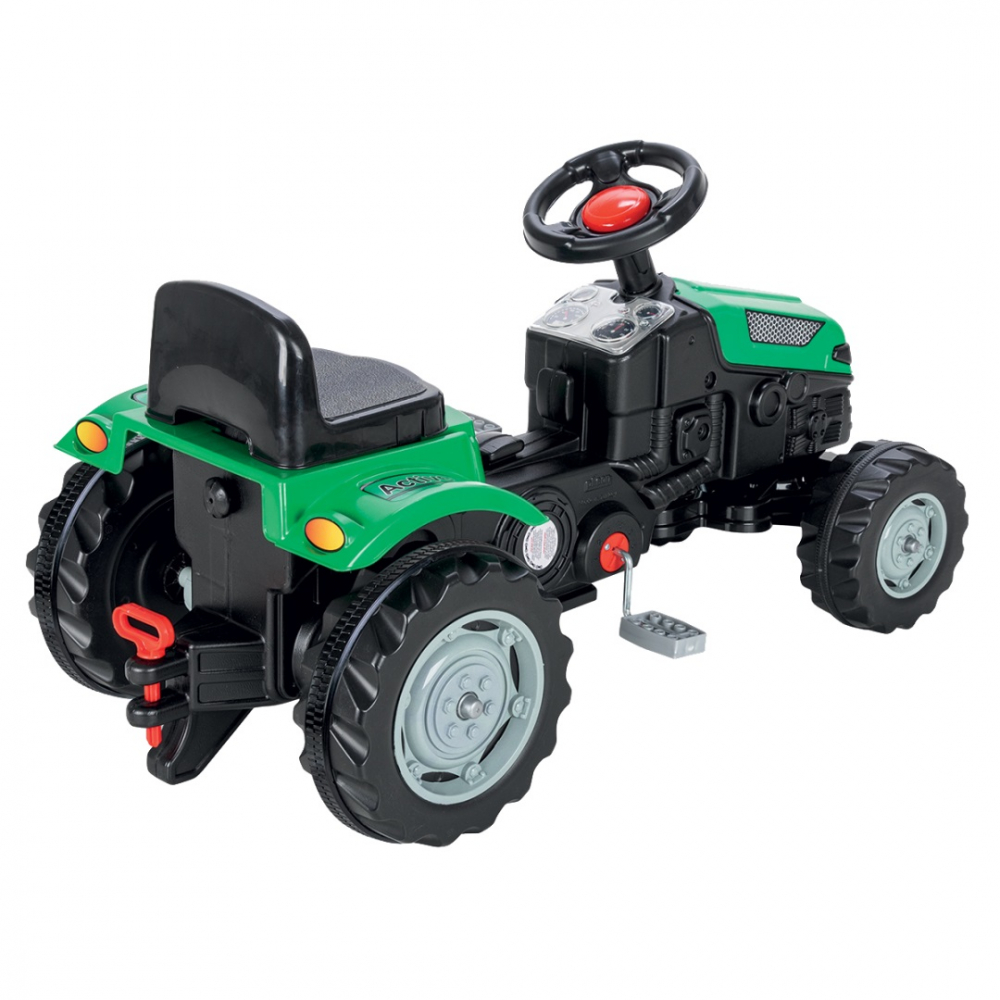 Tractor Pedale Pilsan Active Green, Scaun Reglabil - imagine 4