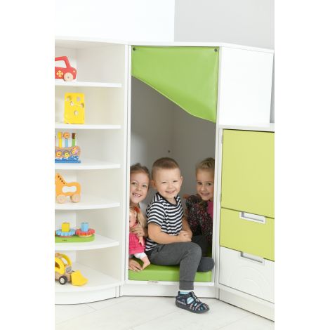 Dulap Colț Relaxare Alb Moje Bambino cu LED - imagine 2