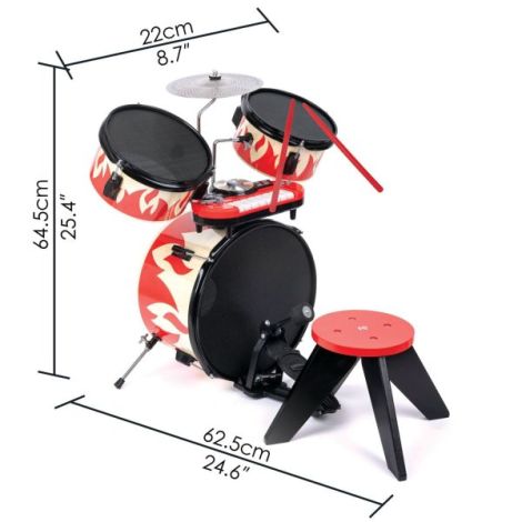 Hape Set Tobă și Orgă Lemn - Dezvoltare Muzicală - imagine 3