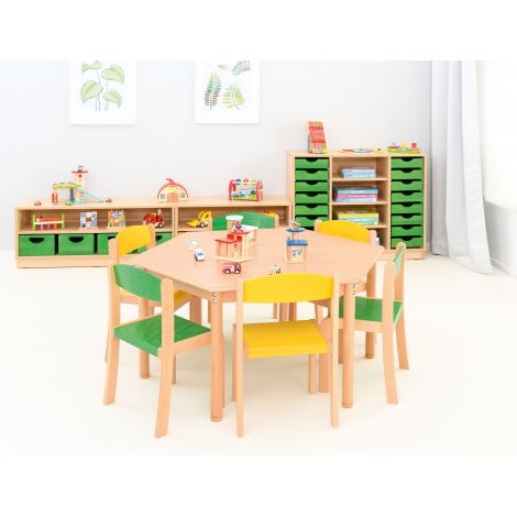 Scaun Galben Marime 3 Moje Bambino, Lemn Fag - imagine 3
