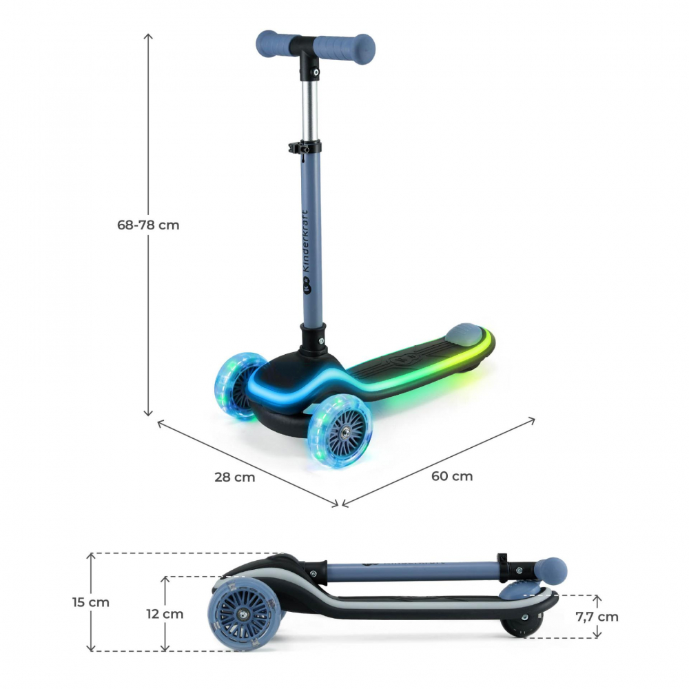 Trotineta Kinderkraft Raket LED Pliabilă - imagine 8