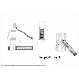 Fungoo Funny 3: Complex Joacă Lemn cu Tobogan - imagine 7