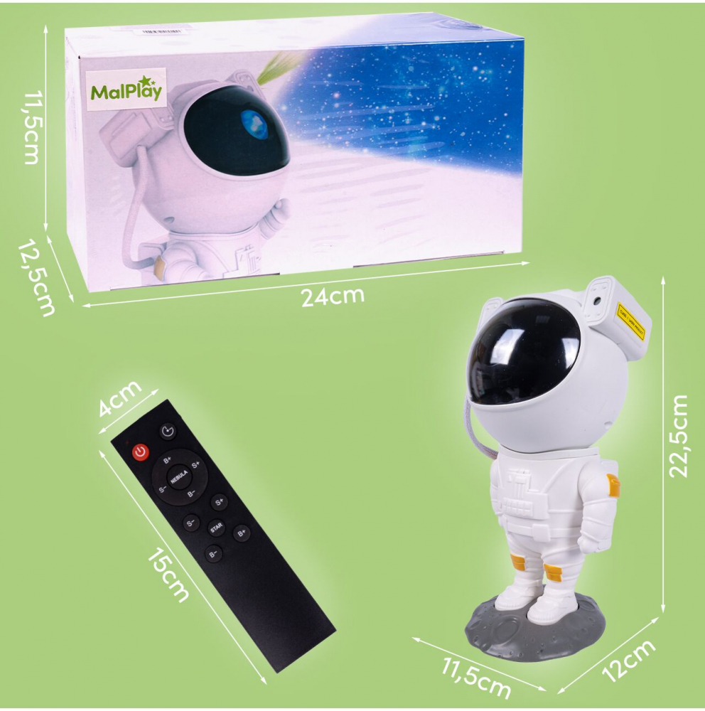 Malplay Astronaut Proiector LED 8 Moduri Veghe - imagine 7