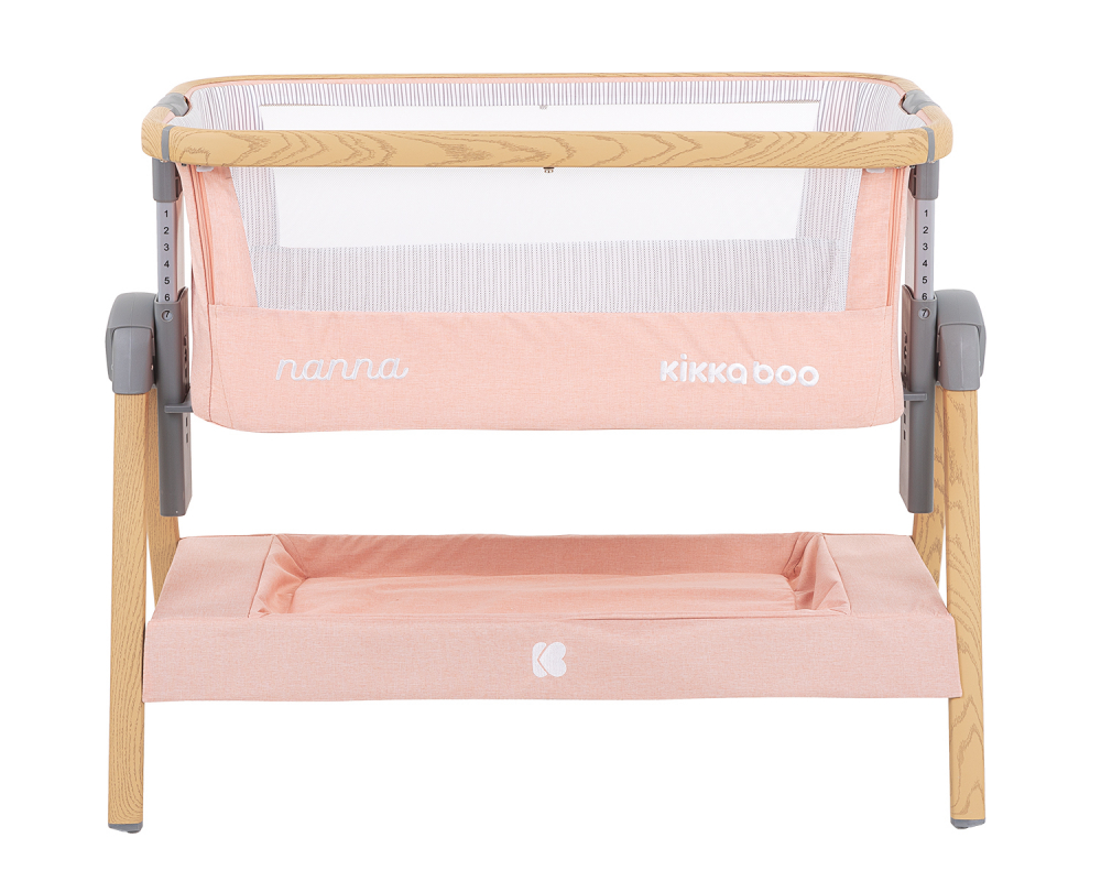Patut Co-Sleeper KikkaBoo Nanna Pink Wood - imagine 7