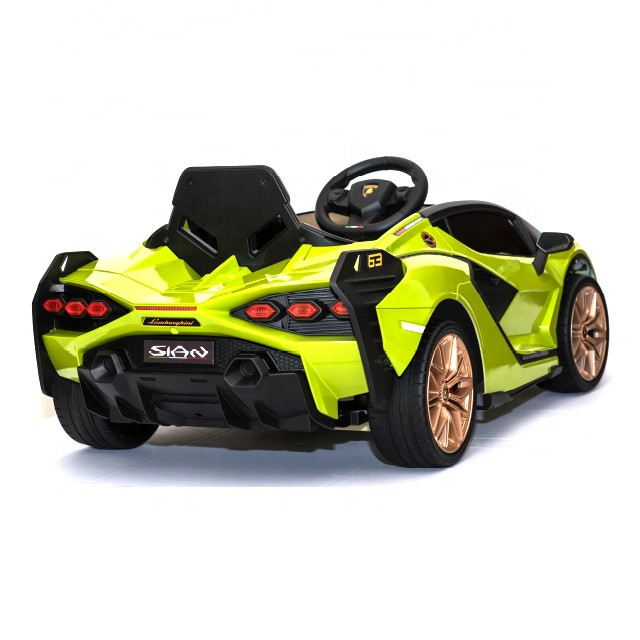 Masinuta Electrica Lamborghini Sian Verde, 70W, Scaun Piele - imagine 5