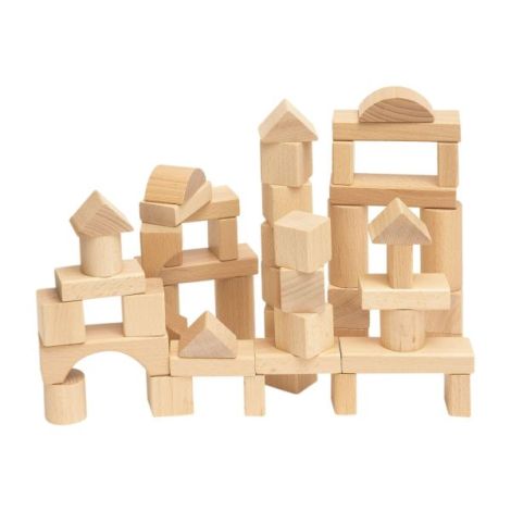 Cuburi Lemn Woodyland 50buc - Jucarie Educativa
