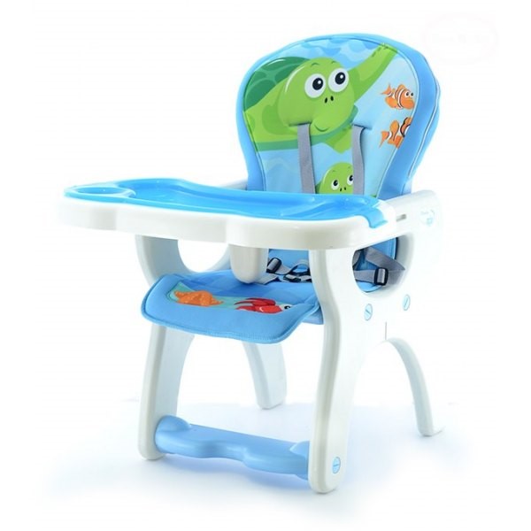 Scaun de masă Eurobaby HB GY02 Albastru, 2 Tăvi