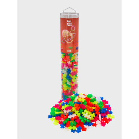 Plus-Plus Tub 240 Piese Neon - Joc Constructie STEM - imagine 2