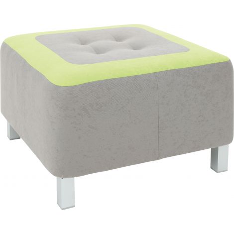 Puf Patrat Premium Gri-Verde Lime Moje Bambino
